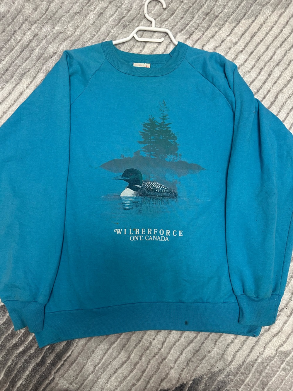 Vintage blue Wilberforce Ont. Canada Penmans Sweater